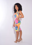 Multi Color Tie-Dye Midi Bodycon Dress