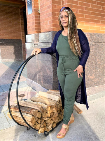 Olive Drawstring Jumpsuit