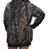 Cobralette Snake Print Crew Neck Sweatshirt Dress