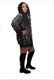 Cobralette Snake Print Crew Neck Sweatshirt Dress