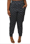 High Waist Black Arissa Print Sweatpants